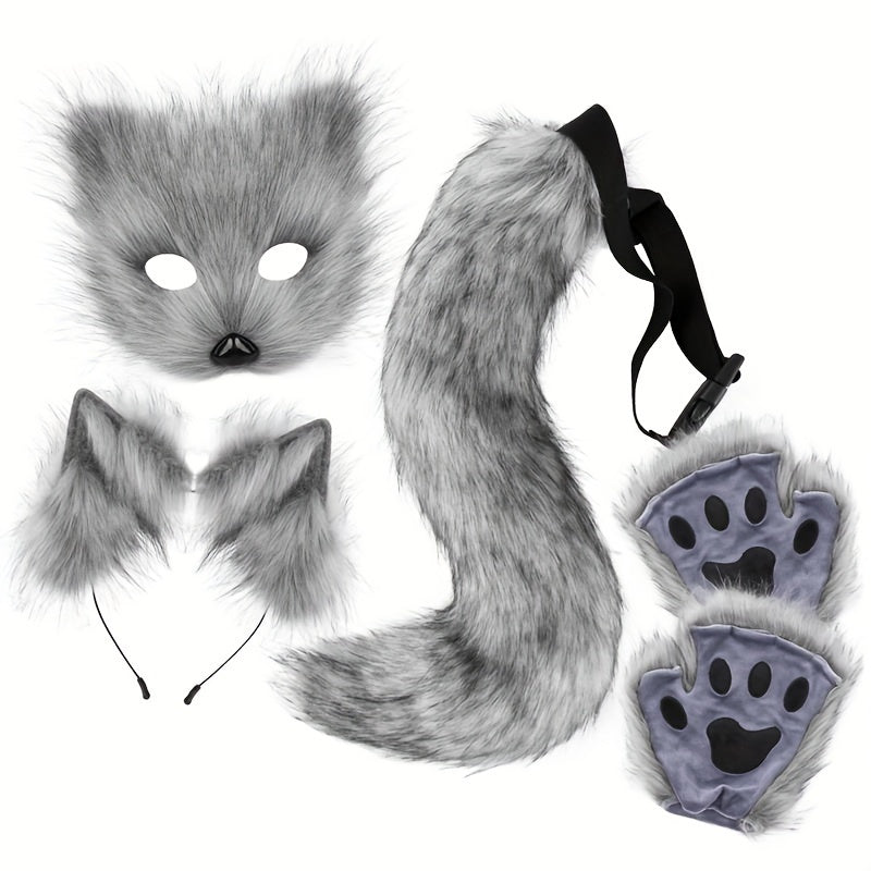Funky Fox Costume Set for Halloween 5pcs Animal Cosplay Accessories