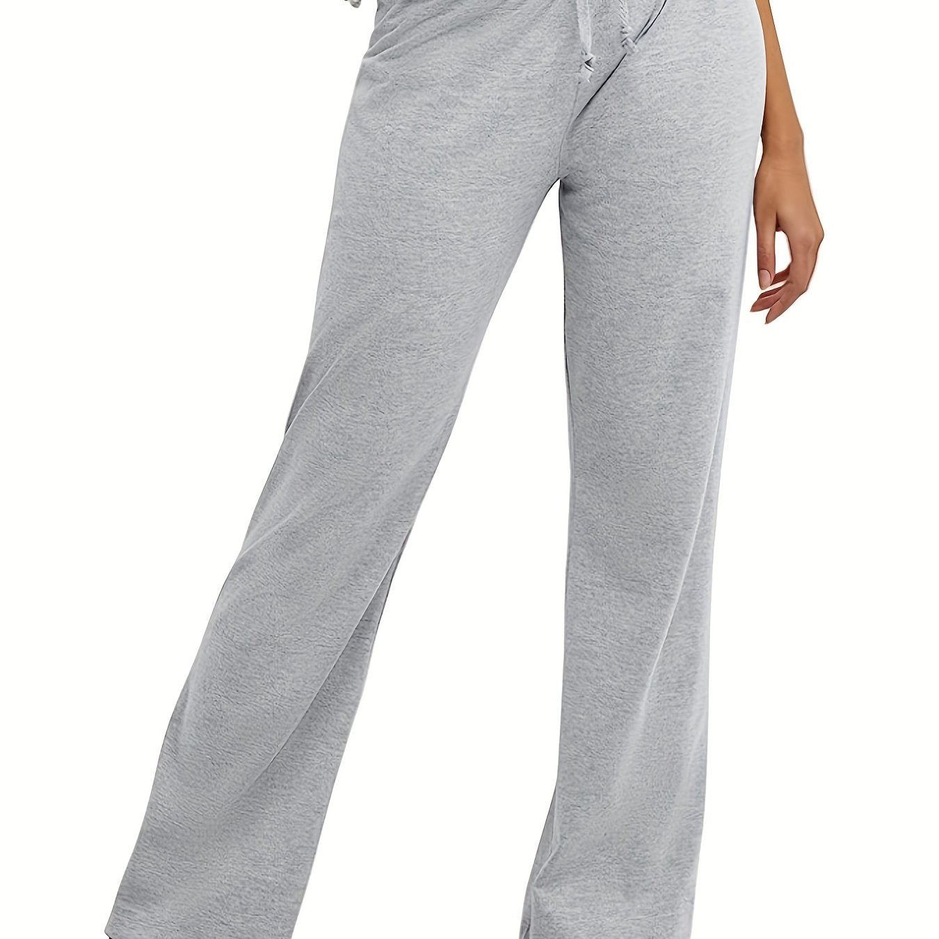 Sporty Drawstring Waist Cotton Sweatpants