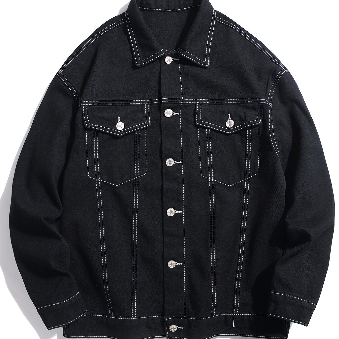 Men's Double Pocket Loose Denim Jacket