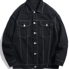 Men's Double Pocket Loose Denim Jacket