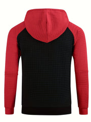 Men's Waffle Pattern Hooded Jacket