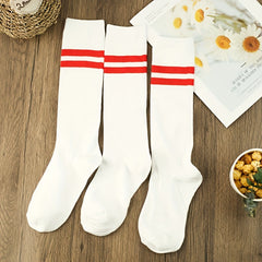 3 Pairs Striped Print Socks Women's Stockings