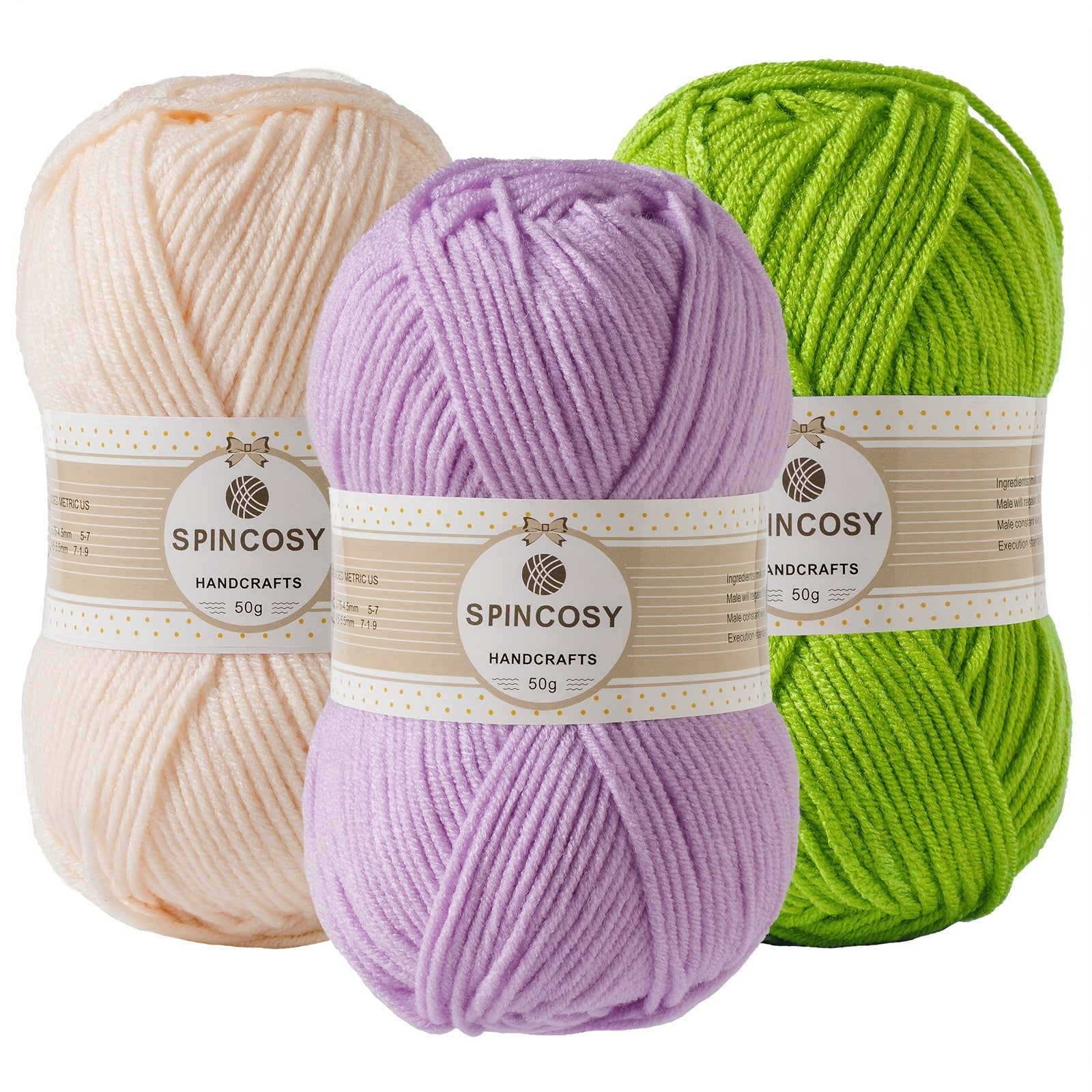 3pcs Mixed Set Crochet Yarn 4 Layers 100 Acrylic Yarn Easy To See Stitch