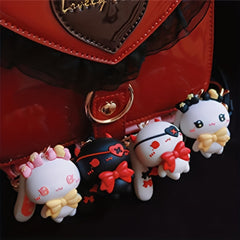 Cartoon Rabbit Keychain Animal Doll Key Ring Purse Bag Backpack Car Charm