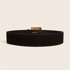 Square Double Pin Buckle Belt Casual Wide PU Belt Vintage Jeans Pants Belts