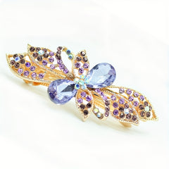 Alloy Flower Hair Clip Crystal Side Accessory