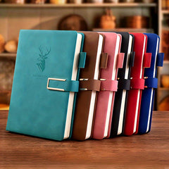 160 Pages Leather Buckle Soft Leather A5 Notebook