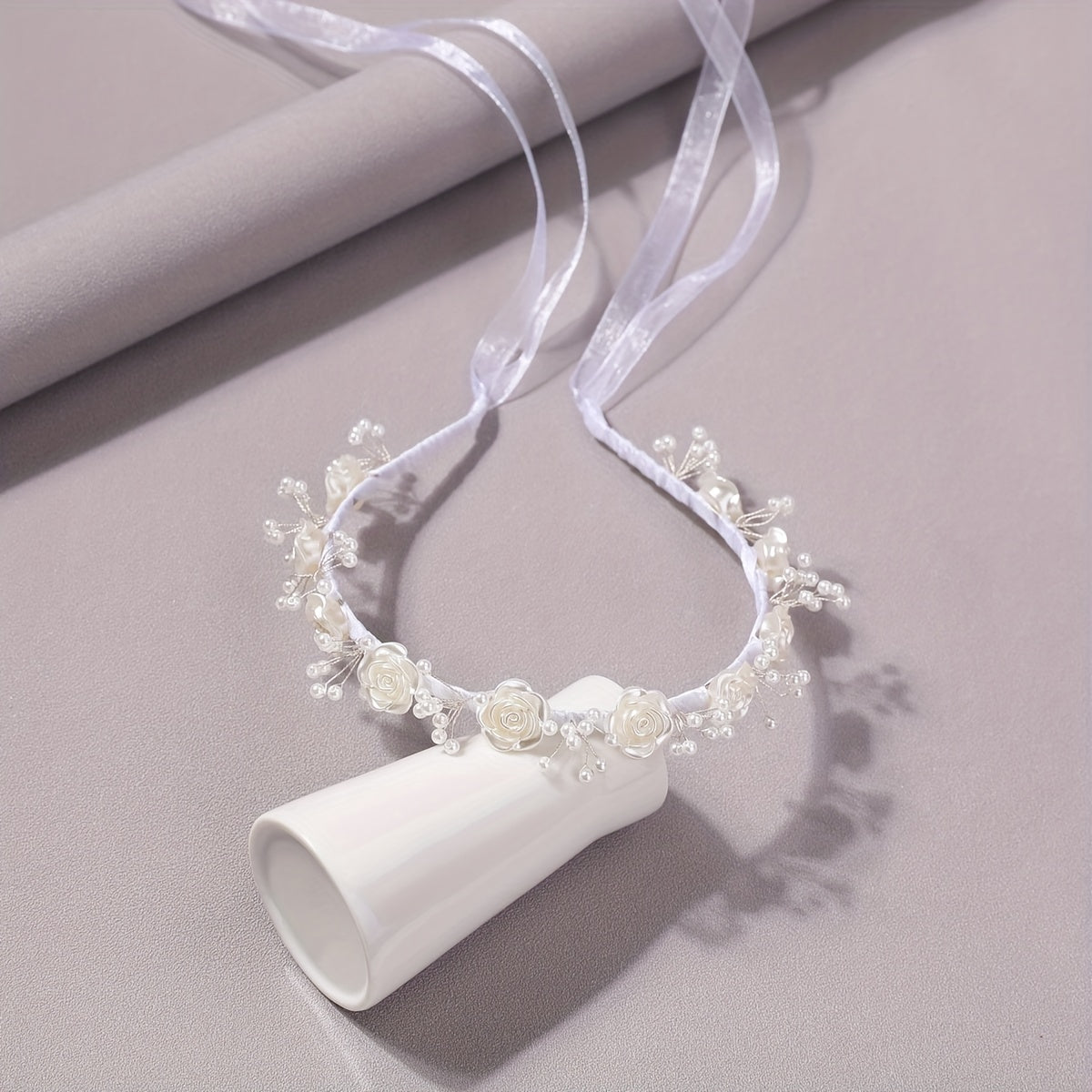 Flower Headband Bridal Head Piece Ribbon Head Band Hair Accessories