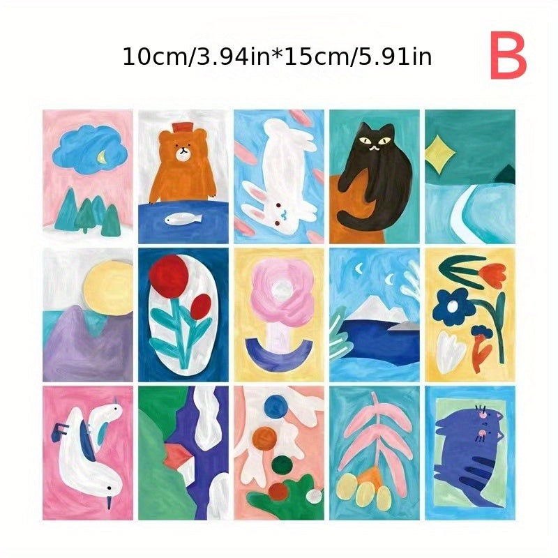 15pcs Artist Postcard Decoration Cards for Minimalist Wall Decor