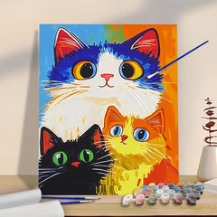 DIY Three Cats Digital Painting Kit for Adults - Home Decoration Gift