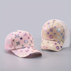 Hot Stamping M Trucker Hat Mesh Baseball Cap Sunshade Dad Hats
