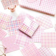 100pcs Memo Pad Plaid Planet Series Notepad