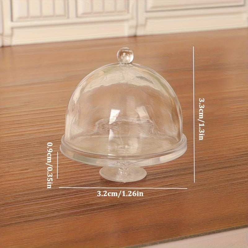 1pc Dollhouse Cake Tray & Cover 1/6 1/12 Scale Realistic Dessert Display Rack