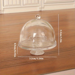 1pc Dollhouse Cake Tray & Cover 1/6 1/12 Scale Realistic Dessert Display Rack