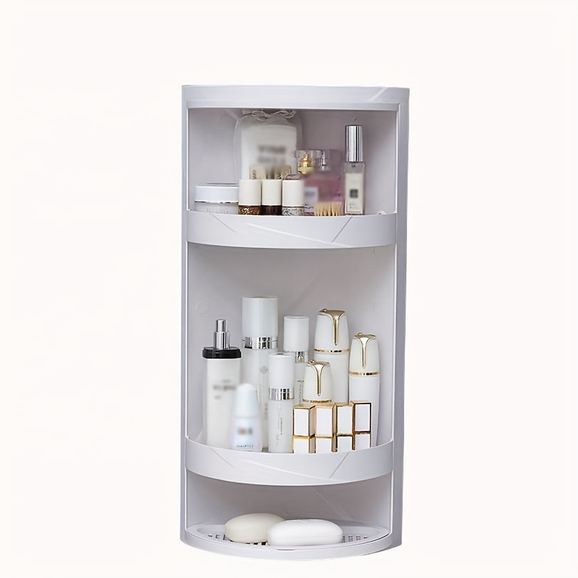 Rotatable Corner Storage Rack with Dust-proof Shelf