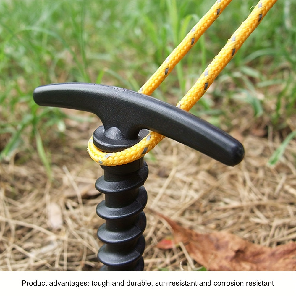 10pcs Durable Screw Anchor Tent Pegs - Rust Resistant Ground Nails
