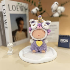 Handwoven Purple Lion Plush Clothes for 15-16cm Dolls
