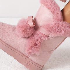Women's Pompom Thermal Snow Boots Non Slip Snow Shoes