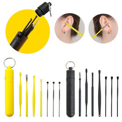 7Pcs Ear Cleaning Kit With Storage Box Key Ring Safe Ear Wax Removal Tool