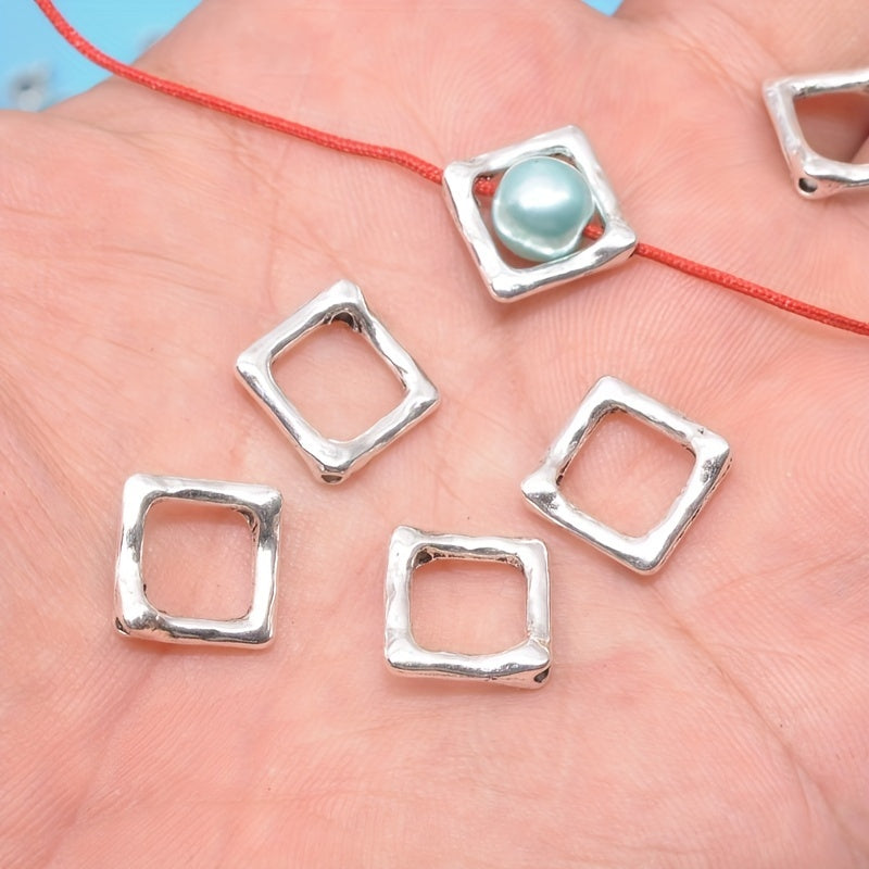 10pcs Square Spacer Beads Antique Silver for DIY Jewelry Making