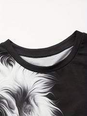 Men's Lion Graphic T shirt Breathable 3D Print Tee