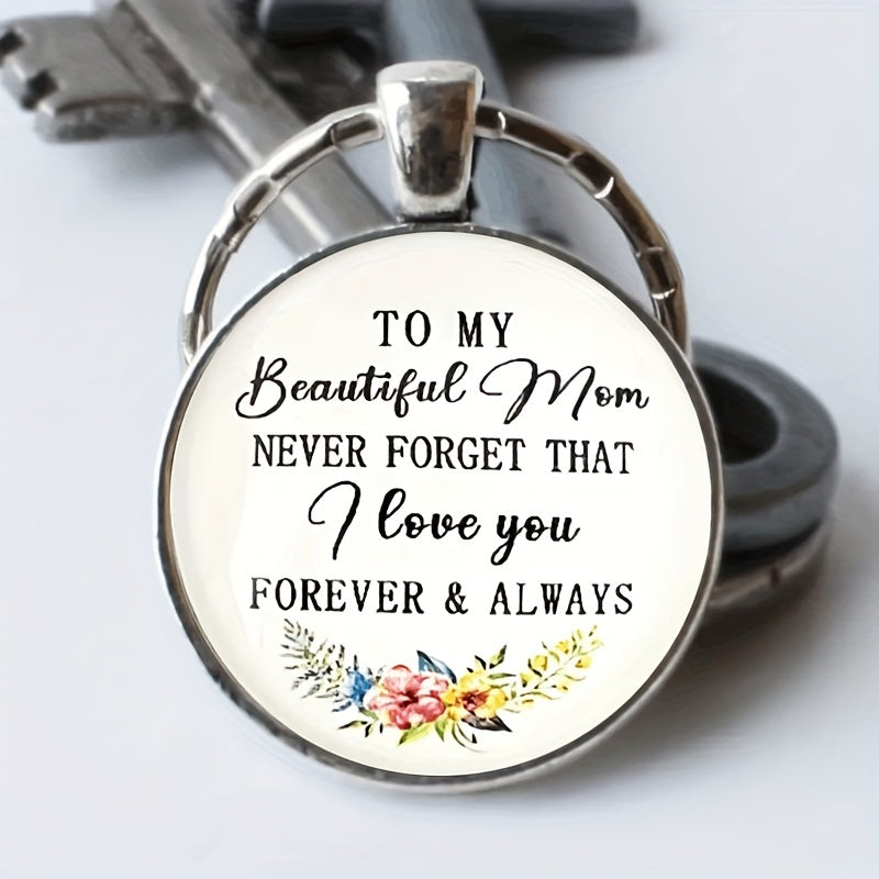 Zinc Alloy Flower Alphabet Keychain for Mom - Bag Purse Charm