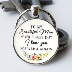 Zinc Alloy Flower Alphabet Keychain for Mom - Bag Purse Charm