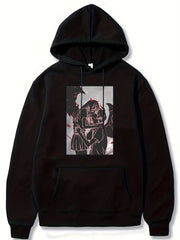 Anime Pattern Men's Hooded Sweatshirt for Fall Winter