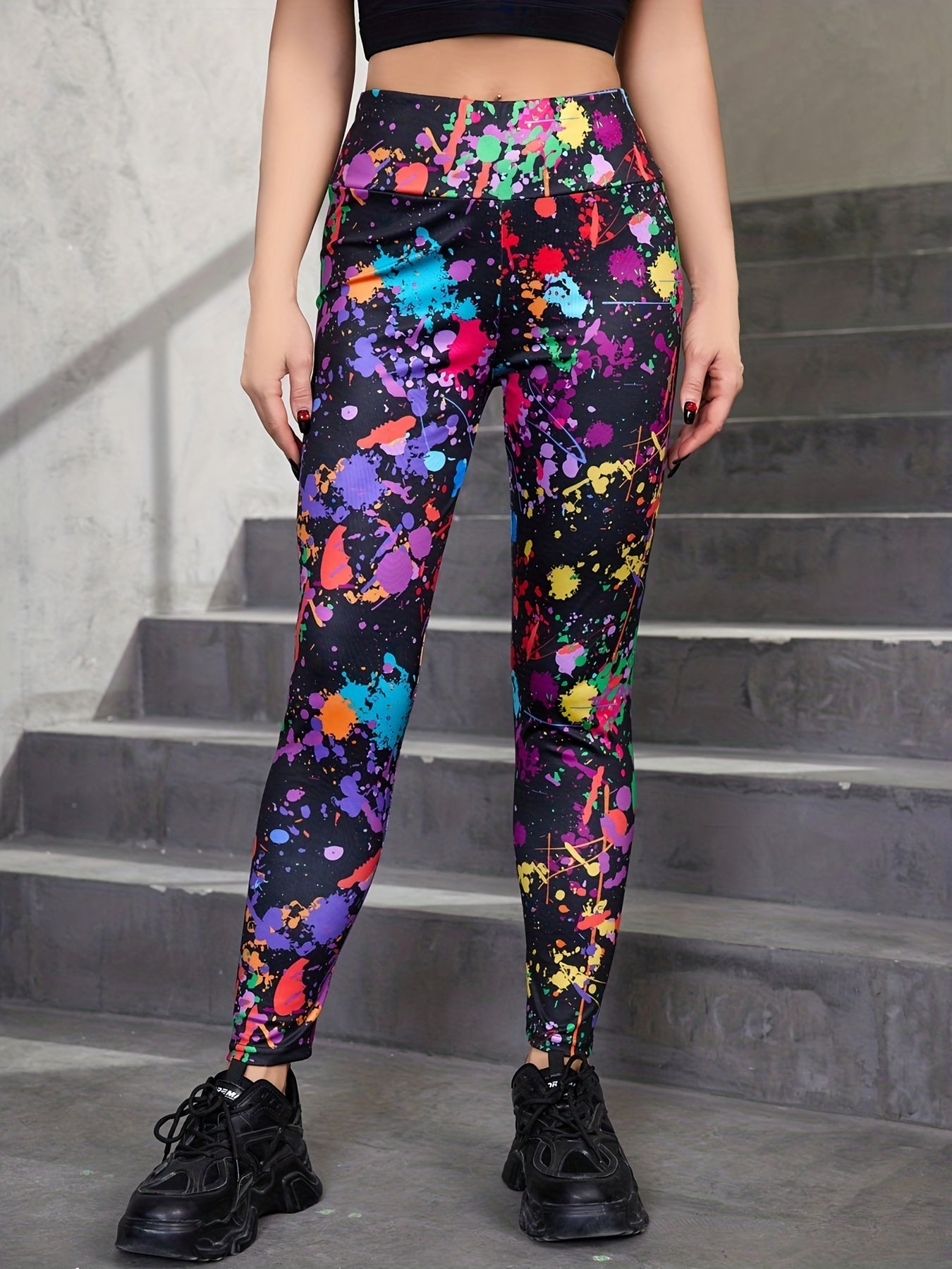 High Waist Block Yoga Leggings Quick Drying Sports Pants