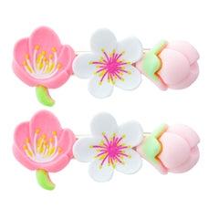 2pcs Pink Flower Hair Clip Acrylic Barrette Hair Accessories Women