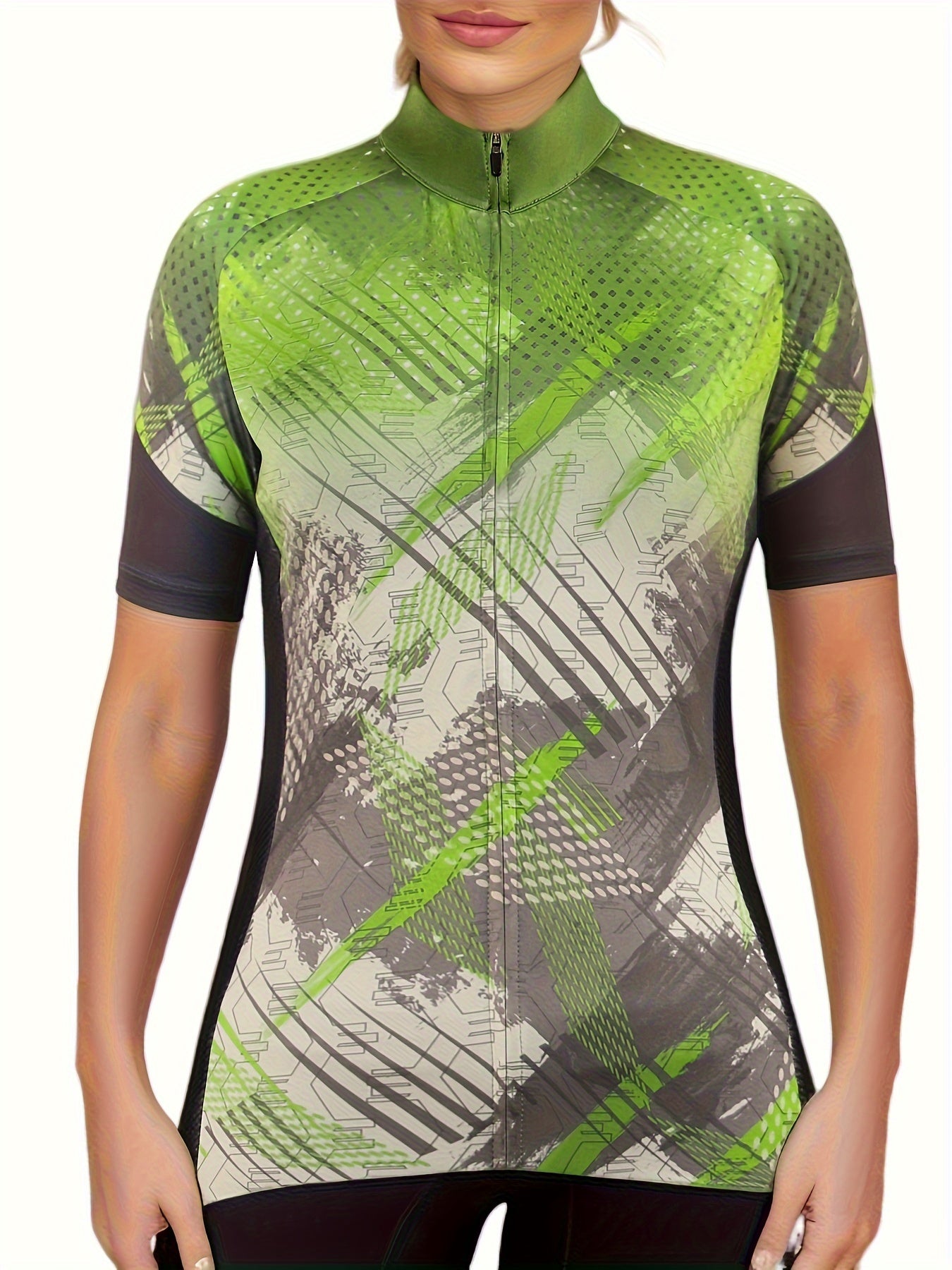 Digital Print Cycling Jersey Quick Dry Sports Top Women