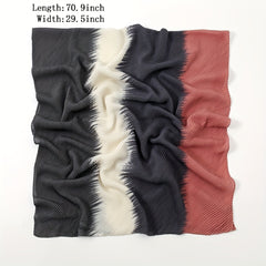 Gradient Transition Wrinkle Scarf Polyester Scarves