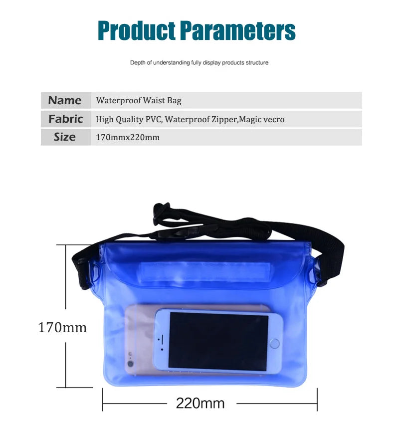 Waterproof Sealing Drift Diving Waist Bag for Phone