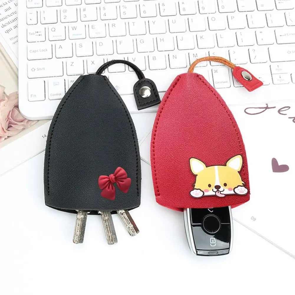 Cartoon Key Protector Car Key Holder Universal Key Bag Cover PU Leather