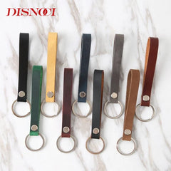 Retro Cowhide Leather Key Ring Keychain Car Keys Clip Women Men Gift