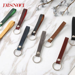 Retro Cowhide Leather Key Ring Keychain Car Keys Clip Women Men Gift