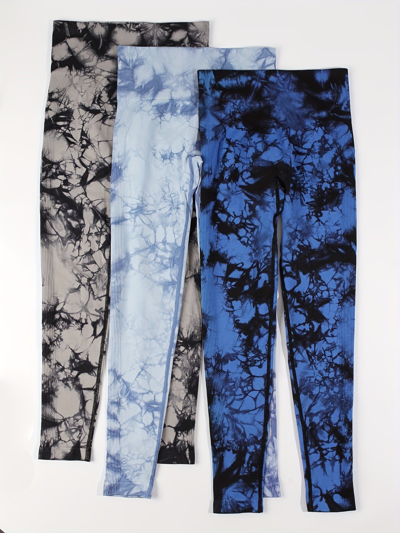 Women's Tie Dye Leggings 3 Pack - High Waist Legging
