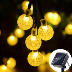 Solar String Lights Outdoor 100 Led Crystal Globe Lights 8 Modes IP65 Waterproof