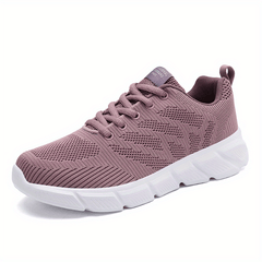 Women's Knit Running Shoes Lace Up Outdoor Sneakers