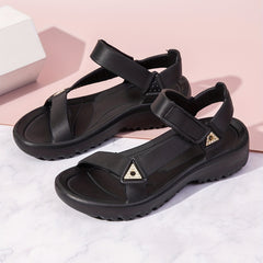 Women's Rhinestone Wedge Sandals Summer Casual Ankle Strap Sports Sandals