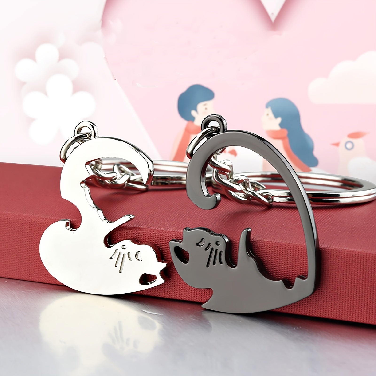 Heart Shaped Cat Keychains - Ideal Gift for Loved Ones