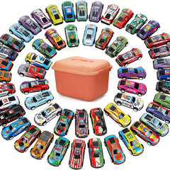 50 Pcs Pull Back Toy Cars Mini Die Cast Race Cars Vehicles Bulk