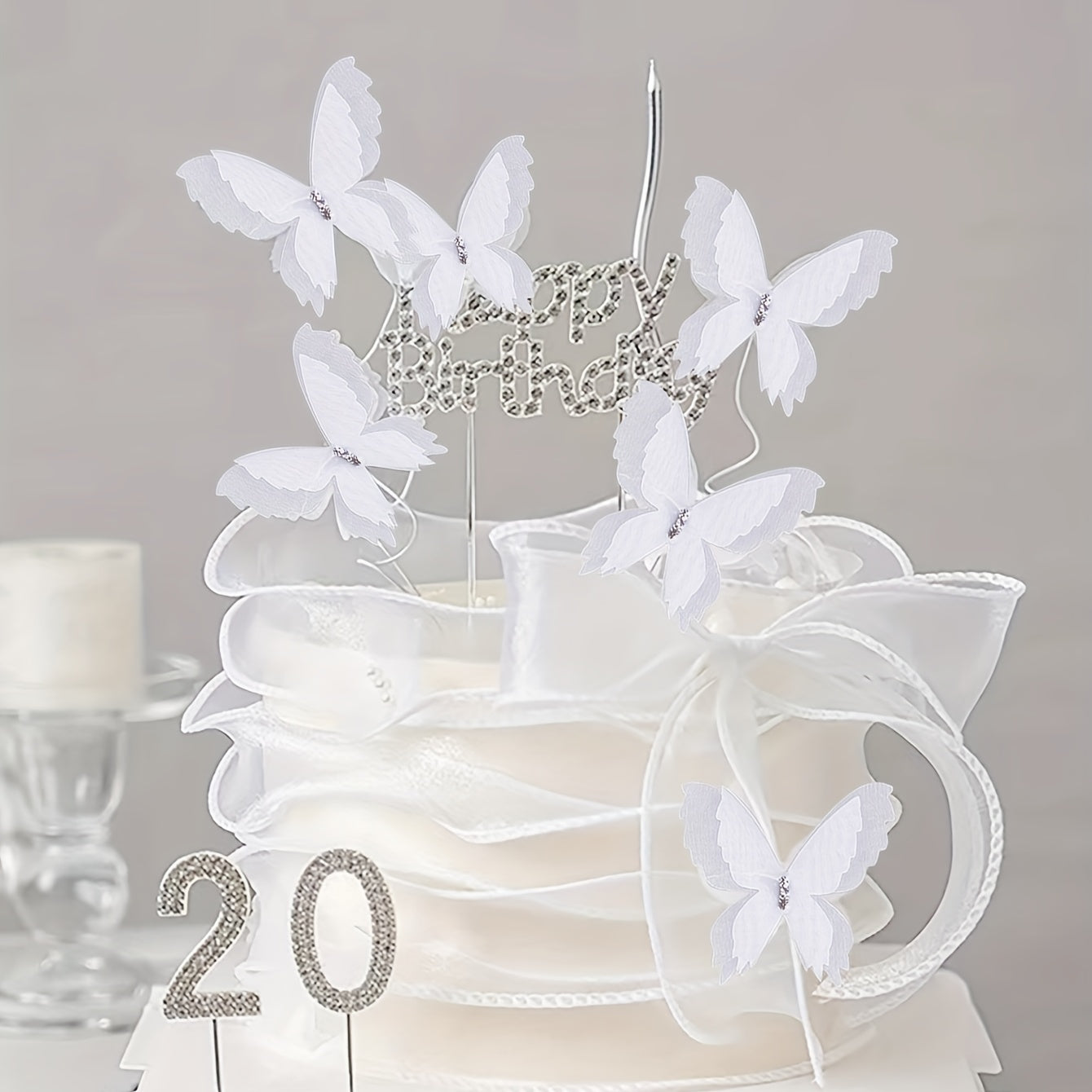 5pcs Butterfly Cake Toppers Metal Golden Cake Topper For Girls Women's Birthday