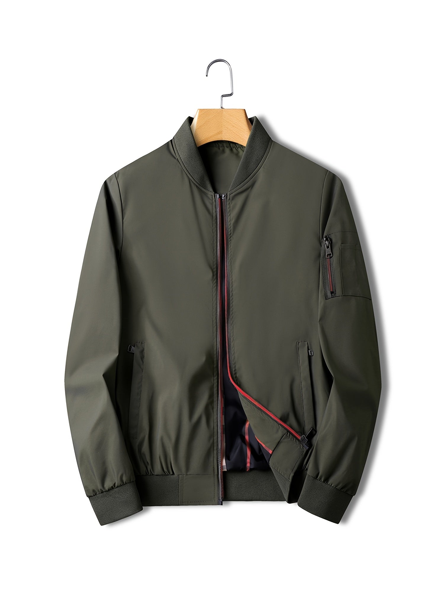 Men's Casual Zipper Baseball Collar Jackets