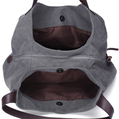 Canvas Handbags High Ladies Shoulder Bags Vintage Multi-Pocket Tote