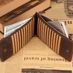 High Retro Cow Crazy Horse Leather Men Long Wallet