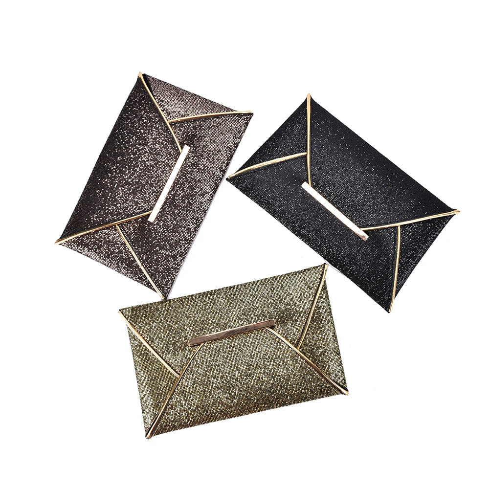 Glitter Envelope Clutch Wedding Bag for Evening Party