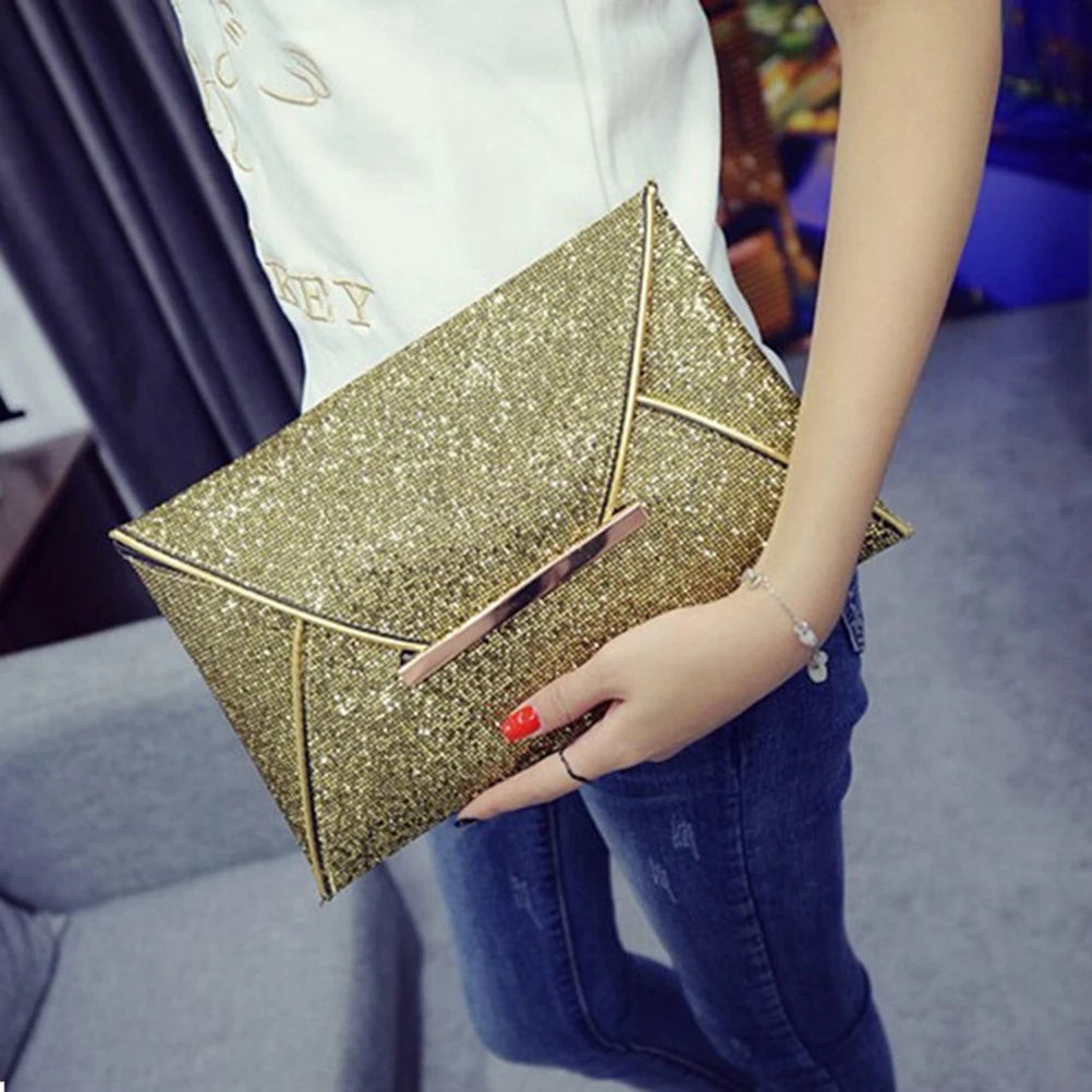 Glitter Envelope Clutch Wedding Bag for Evening Party