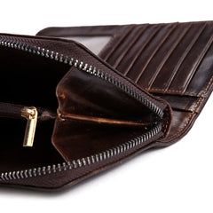Men's Oil Wax Retro Leather Wallet Clutch Bag