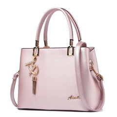 Women's PU Messenger Bag Shoulder Slung Joker Middle-Aged Ladies Handbag